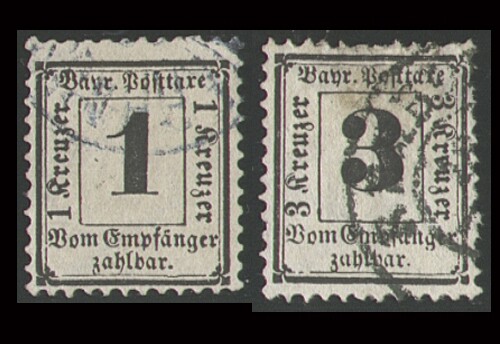 Bayern portomarken 2 3 - bayern, nr.